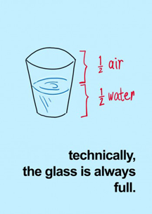 technically, the glass is always full.