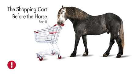 the shopping cart before the horse