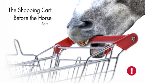 the shopping cart before the horse