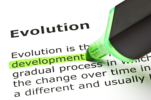 'Development' highlighted, under 'Evolution'